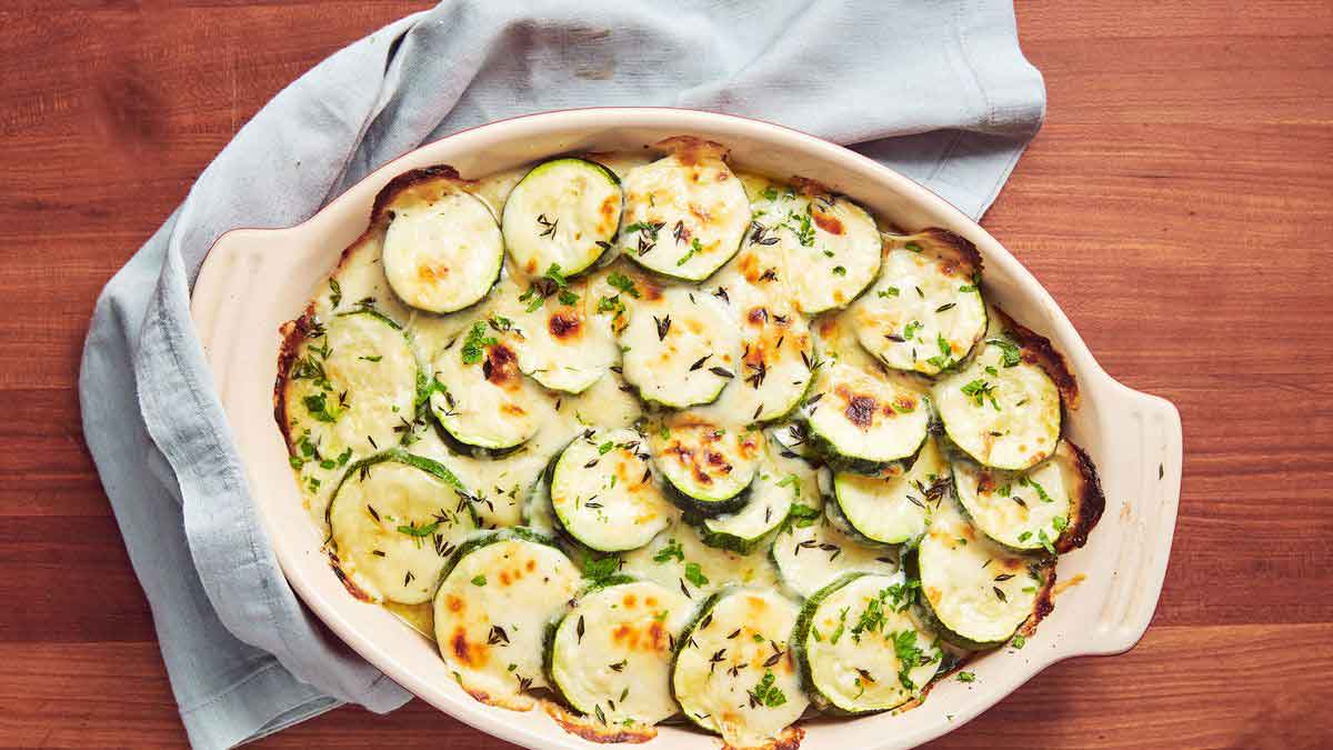 Zucchini au gratin - Συνταγή Gresko